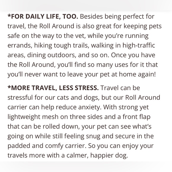 Snoozer Pet products- roll around Travel Dog / Cat carrier backpack 4 in 1 - Picture 8 of 16